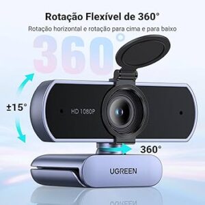 Webcam 8MP para PC 4K FHD 1080P , foco automático PDAF, microfones com cancelamento de ruído AI duplos