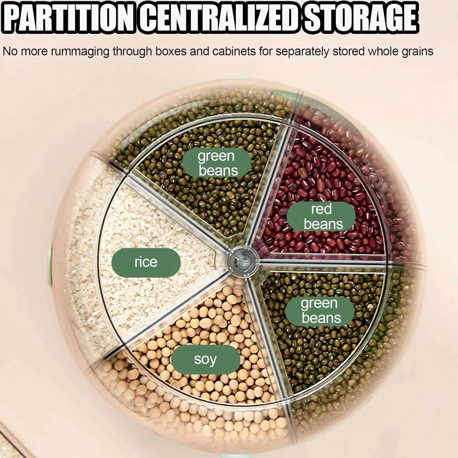 Kitchen Grain Storage Container, Dispenser, Rotação de 360 ° - Imagem 6