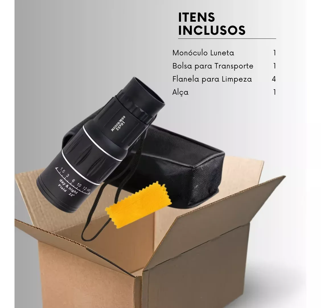 Super Monóculo Luneta Profissional Telescópio 16x52 Visão de Longa Distância - Imagem 4