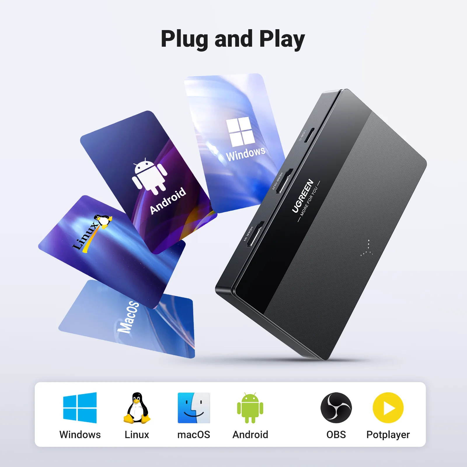 UGREEN Placa de Captura de Vídeo HDMI 4K 60Hz, Conversor HDMI para USB/Tipo-C - Imagem 19