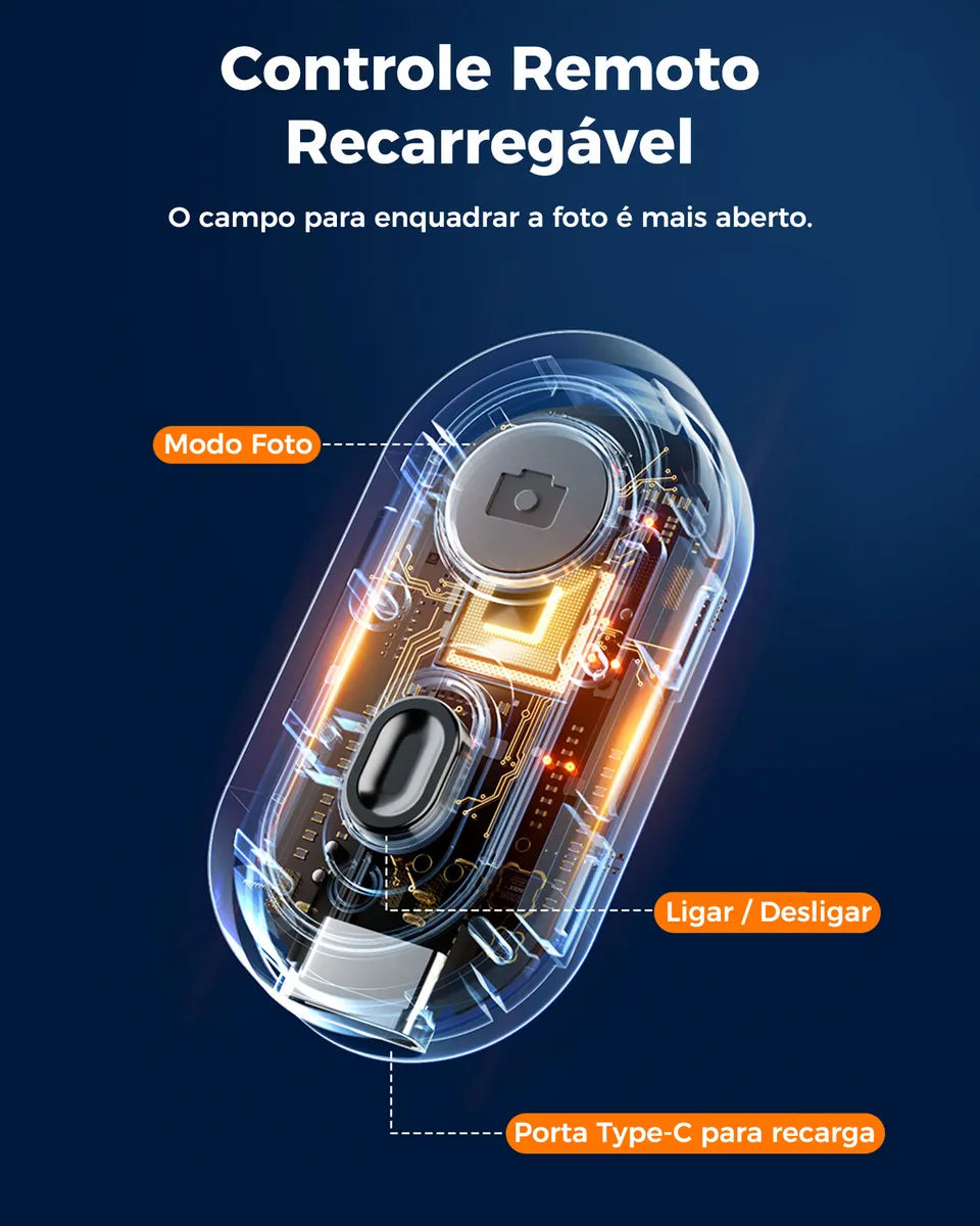 tripé extensível para transmissão ao vivo com controle remoto Bluetooth - Imagem 4