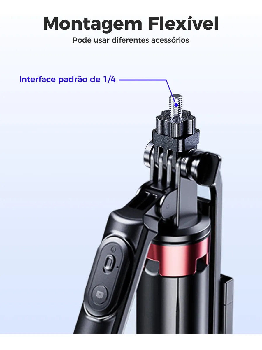 tripé extensível para transmissão ao vivo com controle remoto Bluetooth - Imagem 5