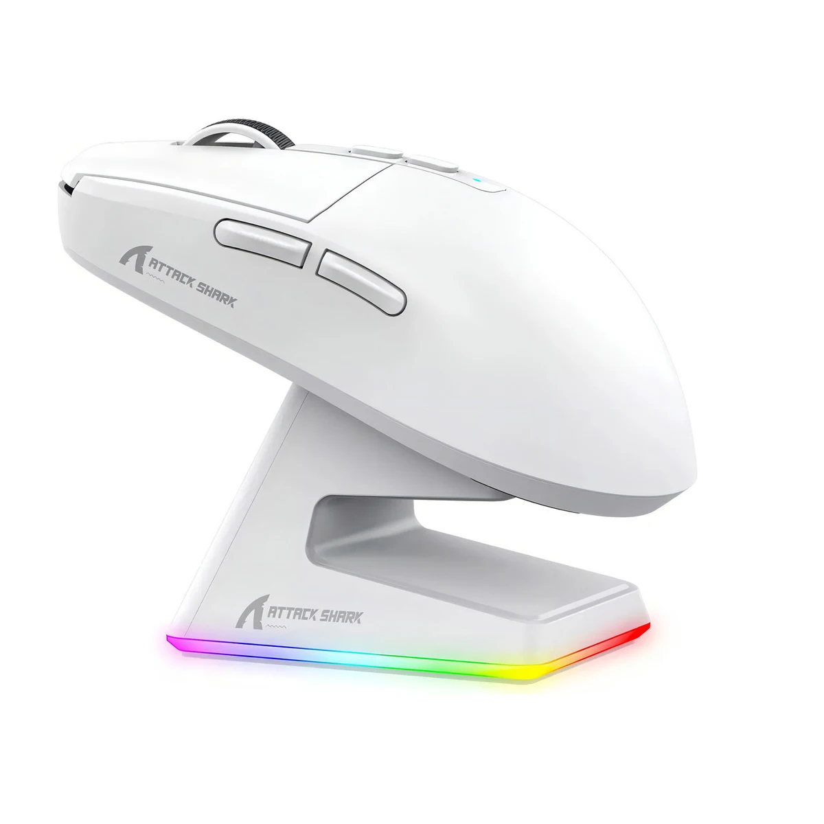 Mouse Gamer Sem Fio 2.4GHz Bluetooth Attack Shark Paw3395 Tri-Mode 26000 Dpi Branco X6