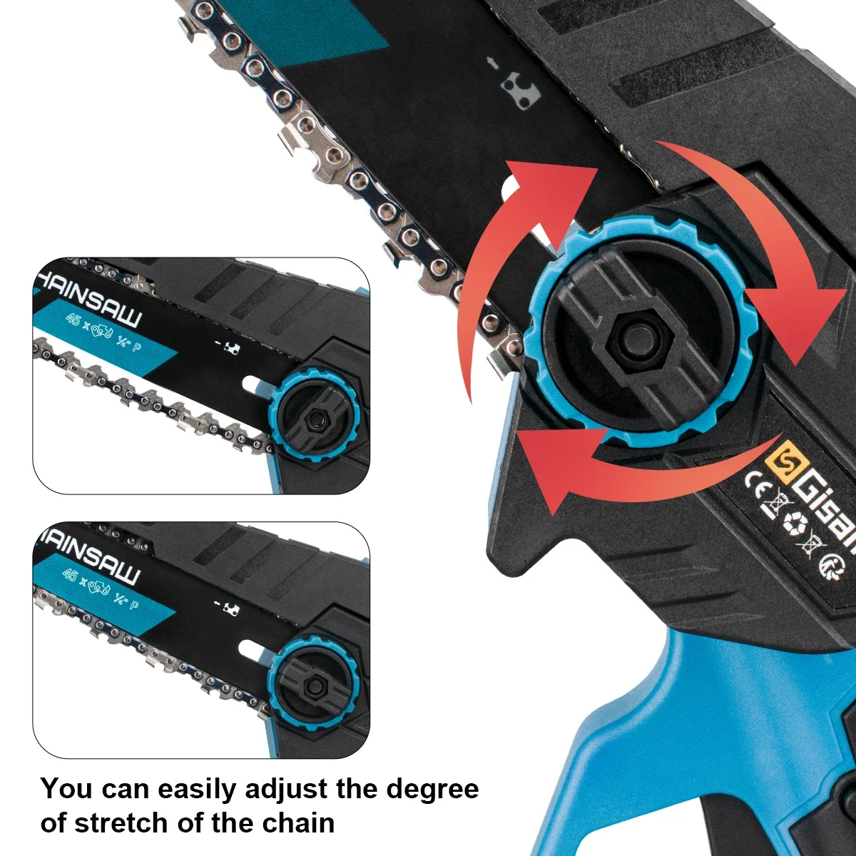 Motosserra Elétrica Sem Fio Brushless, 8 ", Portátil, Jardim, Madeira - Imagem 5