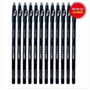 Pacote c/ 12 Lápis de Olho Preto com Apontador Mia Make 282