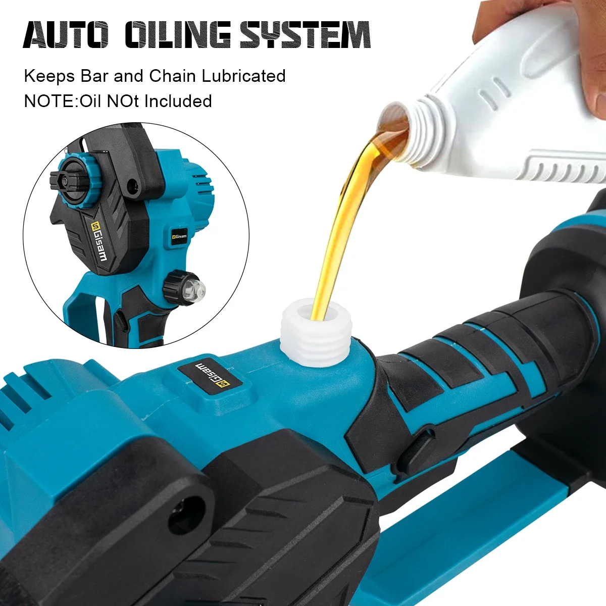 Motosserra Elétrica Sem Fio Brushless, 8 ", Portátil, Jardim, Madeira - Imagem 6